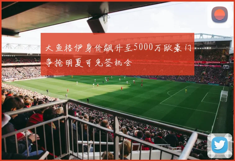 大鱼格伊身价飙升至5000万欧豪门争抢明夏可免签机会